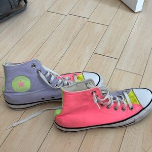 Converse High-Top Sneakers in Pink, Purple, Neon